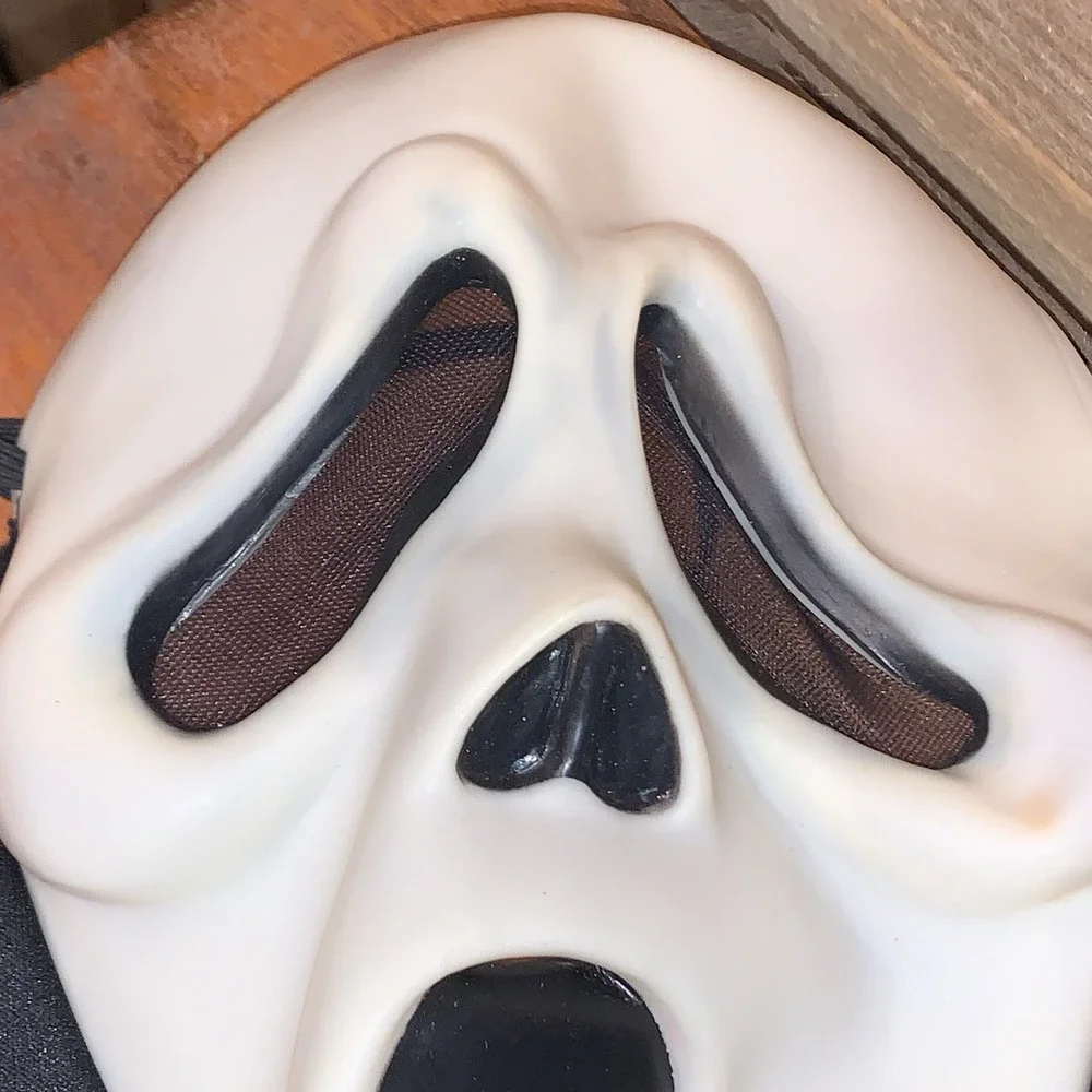 Vtg Ghost face Scream Mask Squinty Eyes Easter Unlimited Inc - NON-GLOW, NO HOOD